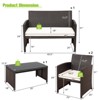 Tangkula 8PCS Outdoor Patio Furniture Sets Weather-Resistant Rattan Sofas w/ Soft Cushion White - 2 of 4