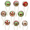 Kurt Adler 45MM Glass Red and Green Decorated Eggs, 9 Piece Set - 3 of 4