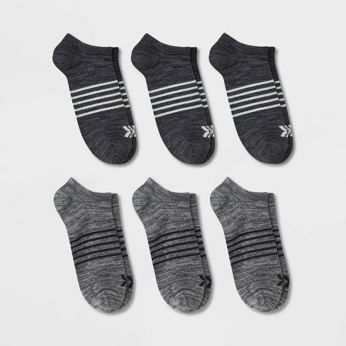 Men's Striped Light Weight Random Feed Socks 6pk - All In Motion™ Gray ...