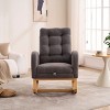 Plush Teddy Rocking Chair with Footrest,High Back Button Tufted Lounge Chair for Nursery Living Room-Baofuwish - 2 of 4