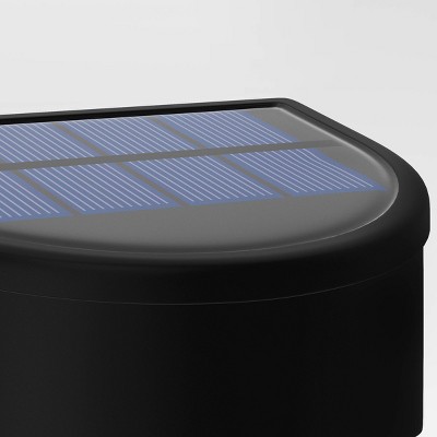 2pk Insert Lens Deck Solar LED Outdoor Step Lights Matte Black - Threshold&#8482;
