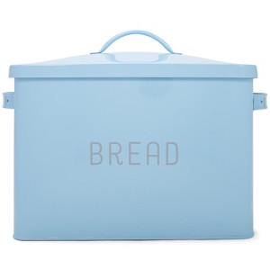 Nat & Jules Extra Large Blue 15 x 10 Metal Farmhouse Bread Box - Holds Two Full Loaves - 1 of 4