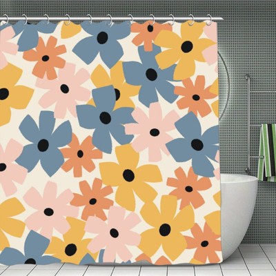 Flower Cut Clothes Pattern Waterproof Shower Curtain, Polyester Bath Curtain with Privacy, Durable & Machine Washable 70.8x70.8 Inch