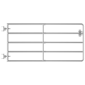 VidaXL Galvanized Steel Field Gate - Secure Livestock Enclosure with Five-Bar Pattern - 1 of 4