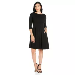 Perfect Fit and Flare Pocket Dress-Black-S