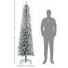 7ft Artificial Christmas Tree, Snow Flocked Branches, Metal Base, Pencil Xmas Tree - 3 of 4