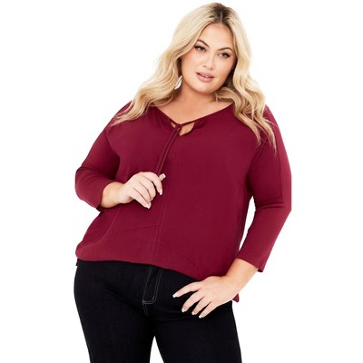 Avenue Women's Plus Size Sheila Mix Media Top