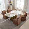 APRILSOUL 33.86“360 Degree Swivel Upholstered Dining Chairs Set of 2 Swivel Dining Room Chairs Kitchen Chairs Caster - 3 of 4