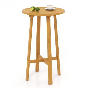 Tangkula 24" Bar Height Table w/ Footrest Patio Bistro Table for Indoors Outdoors - 1 of 4
