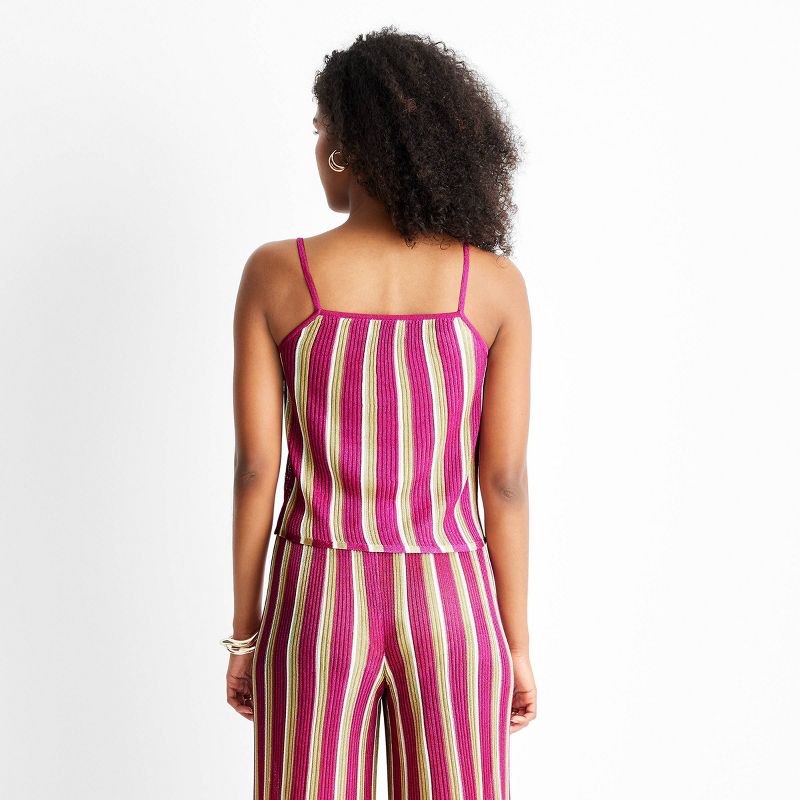 Women's Striped Strappy Sweater Tank - Future Collective™ with Jenny K. Lopez Pink, 2 of 8