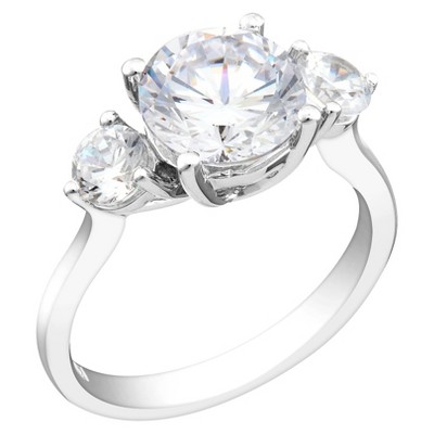 Cubic Zirconia Engagement Ring in Sterling Silver