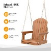 VINGLI Heavy Duty 880 LBS HDPE Porch Swing Outdoor with Rotatable Cup Holder, 1-Person Patio Hanging Swing with Adjustable Chains Teak - 4 of 4