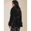 INSPIRE CHIC Women's Faux Fur Winter Lapel Shaggy Warm Fluffy Jacket with Pockets - 4 of 4