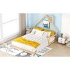CAVINAS Full Size Wood Montessori Bed,Modern Floor Bed with House-Shaped Headboard and Handrails,Toddler Bed for Bedroom - 2 of 4