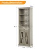 Farmhouse Narrow Tall Storage Cabinet, 66.5" Freestanding Organizer with 5 Shelves, Adjustable Shelf & Doors - 2 of 4