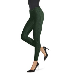 Memoi Thin-Rib Slim-Cut Stretch Corduroy Leggings - 1 of 4