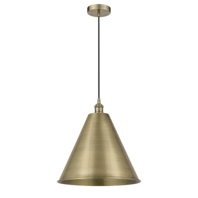 Edison Cone - 1 Light Cord Hung Mini Pendant In Industrial Style-18.75 Inches Tall and 16 Inches Wide