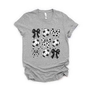 Simply Sage Market Women's Soccer Ball Bows Short Sleeve Graphic Tee - 1 of 4