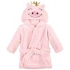 Hudson Baby Infant Girl Plush Bathrobe and Toy Set, Pig, One Size - 3 of 4