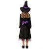 Garvee Witch Costume for Girls Kids, Fairytale Witch Halloween Costume Dress Up with Hat - 4 of 4