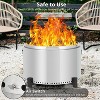 27" Smokeless Fire Pit with Adjustable Airflow, 304 Stainless Steel Wood-Burning Firepit, 360° Heat & Secondary Burn Technology, Outdoor Fire Bowl - 3 of 4