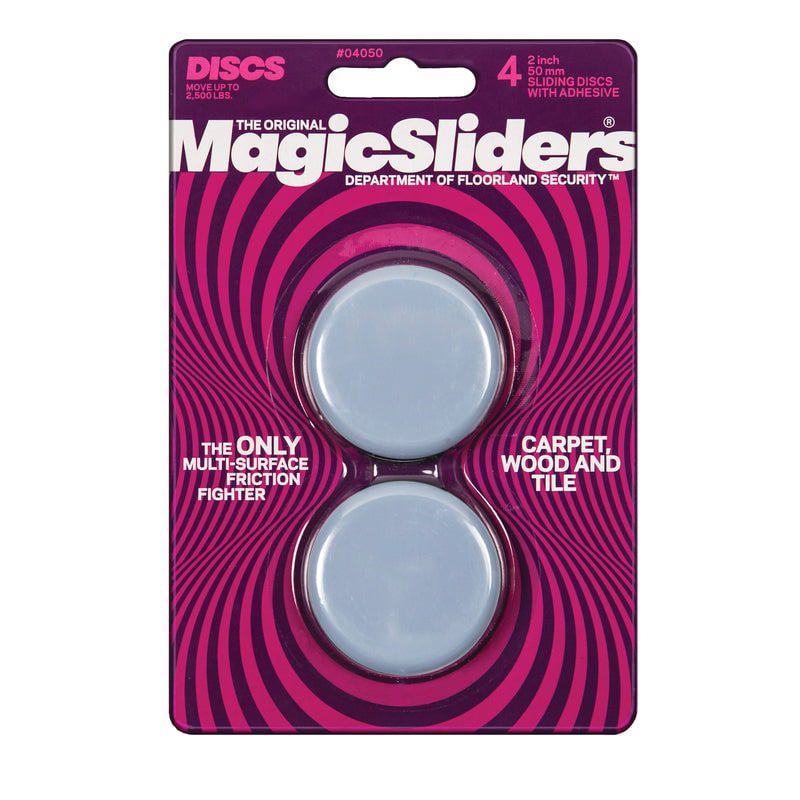 Magic Sliders Gray 2 in. Plastic Sliding Discs 4 pk, 1 of 3