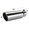 GOTGELIF 3" Inlet 4" Outlet Stainless Steel Car Exhaust Tip Exhaust Muffler with Rolled Edge - 4 of 4