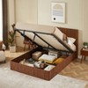 NicBex Queen Size Natural Wooden Bed Frame with Curved Lines Headboard & Hydraulic Storage,Modern Platform Bed,No Box Spring Needed - 2 of 4