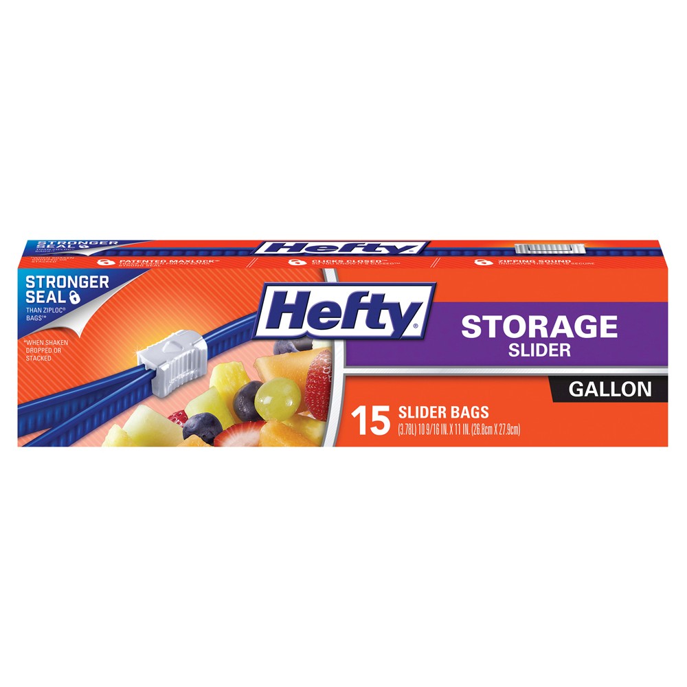 Hefty Quart Storage Slider Bags Mega Pack, 78 count