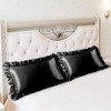 PiccoCasa Envelope Closure Satin Ruffled Pillowcase 2 Pcs - 2 of 3