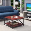 Tucson Metal Square Coffee Table with Shelf Cherry/Black - Breighton Home - 2 of 4