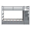 YOOCOZZ Twin-over-Twin Bunk Bed with Trundle and Staircase - 2 of 4