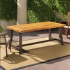 NicBex Dining Table Kitchen Table Sandblast Finished Dining Table with Iron Legs  for Dining Room, Restaurant - 3 of 4