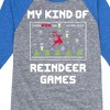 Boys' - Instant Message - My Kind Of Reindeer Games Christmas Raglan Graphic T-Shirt - 2 of 4