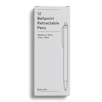 Staples Ballpoint Retractable Pens Medium Point Blue BL58254