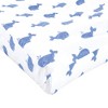 Hudson Baby Infant Boy Cotton Changing Pad Cover, Blue Whale, One Size - 2 of 3