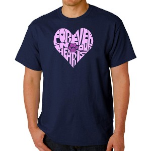 LA Pop Art Forever In Our Hearts - Men's Word Art T-Shirt - 1 of 4
