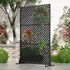 1-Piece 46.8in.W x 71.37in.H Black Parallel Line Galvanized Outdoor Privacy Screen Garden Screen Decorative Art Panel - 2 of 4