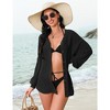 Women's Swimsuit Cover Up Shirts Summer Long Sleeve Button Down Bikini Beachwear Beach Bathing Suit Shirt - image 2 of 4