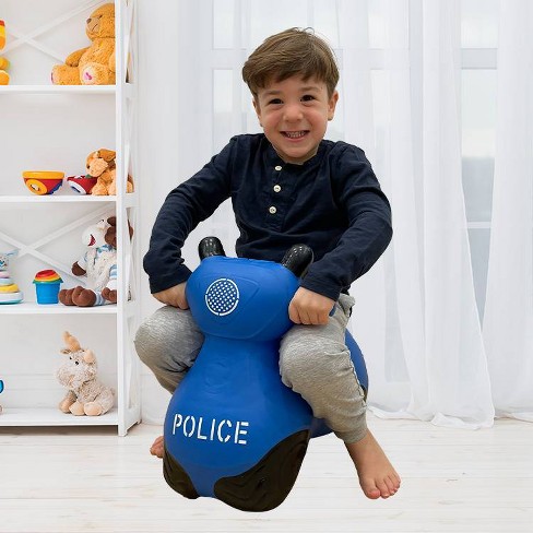 BounceZiez Inflatable Bouncy Ride On Hopper with Pump Police Car