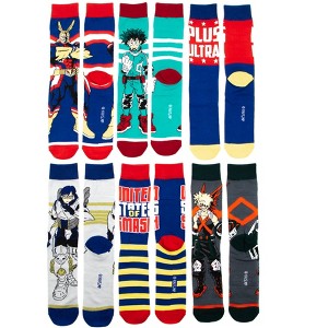 Men's My Hero Academia Socks, 6 Pack - 1 of 2