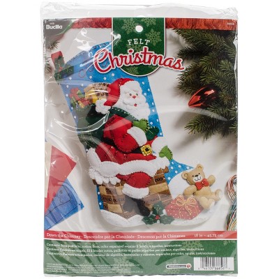 Bucilla Felt Stocking Applique Kit 18" Long-Down The Chimney