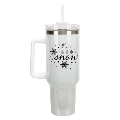 100 North I Smell Snow Gilmore Girl Winter Lorelai Wrap-Around 40 Oz. Stainless Steel Water Bottle Coffee Mug, Spill & Leak Resistant, Travel Tumbler