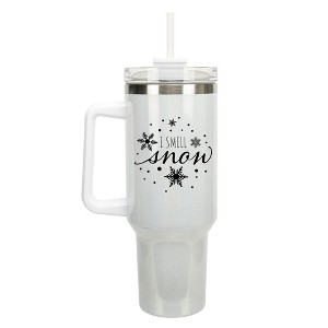 100 North I Smell Snow Gilmore Girl Winter Lorelai Wrap-Around 40 Oz. Stainless Steel Water Bottle Coffee Mug, Spill & Leak Resistant, Travel Tumbler - 1 of 4