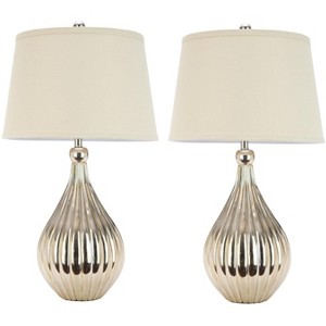 Elli Table Lamp (Set of 2) - 26 Inch Height - LIT4012 - Silver/Off-White - Safavieh - 1 of 4