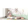Bellemave Twin Metal House Bed for Kids, Pink Roof Frame Playhouse, Semi-Enclosed Design, Sturdy Metal Slats, Safe and Easy to Assemble - 4 of 4