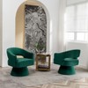 SEYNAR Modren Velvet 360 Degree Swivel Accent Arm Barrel Chair Set of 2 for Living Room - 3 of 4