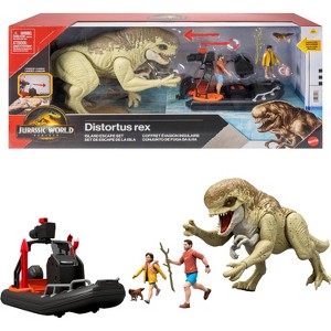 Jurassic World Rebirth Storypack with Raft, Villain Dino1, Adult, Child & Aquilops, Island Escape - 1 of 4