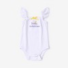 PATPAT 3 Piece Baby Girl Letter Romper and Floral Print Ruffled Top and Shorts Outfit Set - 2 of 4