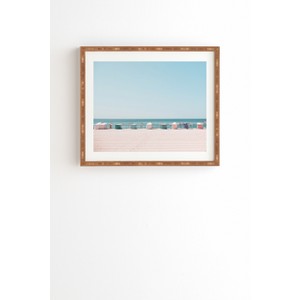 19" x 22.4" Hello Twiggs Beach Huts Framed Wall Art Blue - Deny Designs: Seaside Decor, Ocean View - 1 of 4